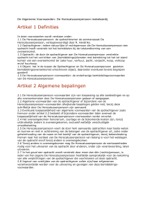 Artikel 1 Definities Artikel 2 Algemene bepalingen