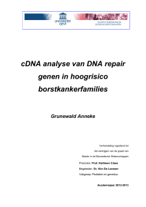 cDNA analyse van DNA repair genen in hoogrisico