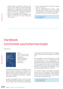 Handboek functionele psycho farmacologie