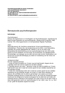 beroepscode psychotherapeuten - Psychotherapiepraktijk De Amstel