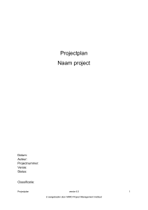 Projectplan - NIMO Project Management Instituut