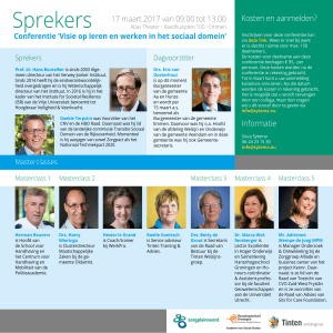 Info Sprekers - Conferentie `Visie op leren en werken in het sociaal