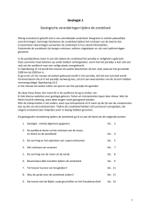 Geologie 1 Geologische veranderingen tijdens de