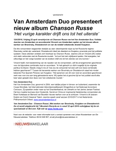 Van Amsterdam Duo presenteert nieuw album Chanson Russe