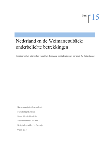 Nederland en de Weimarrepubliek: onderbelichte betrekkingen