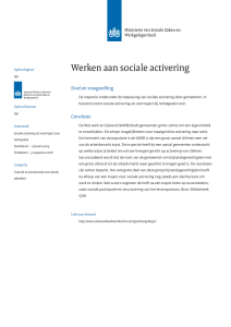 Werken aan sociale activering - Onderzoeksrapporten Werk