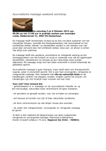 Ayurvedische massage weekend workshop 21 en 22 April
