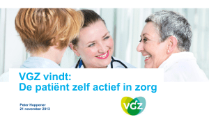 VGZ vindt: De patiënt zelf actief in zorg