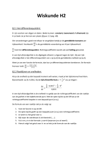 Wiskunde H2 §2.1 Het differentiequotiënt