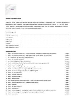 Anamnese formulier orthodontie