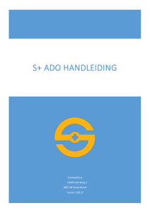 S+ ADO Handleiding