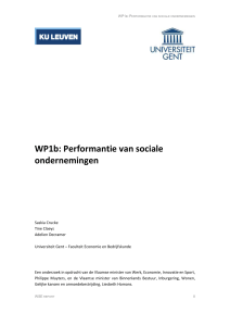 WP1b: Performantie van sociale ondernemingen