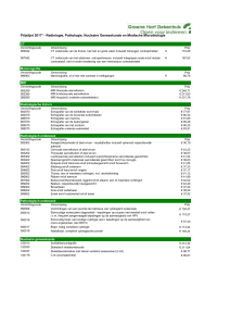 Tarievenlijst Radiologie Pathologie Microbiologie en Nucleaire