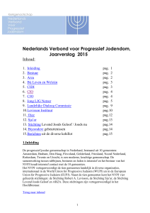 Nederlands Verbond voor Progressief Jodendom, Jaarverslag 2015