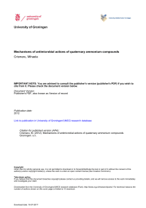 University of Groningen Mechanisms of antimicrobial actions of
