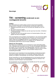 TIA – screening (onderzoek na een