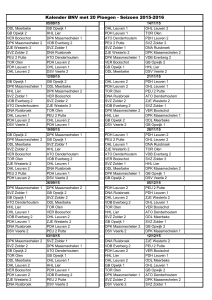 Kalender BNV met 20 Ploegen - Seizoen 2015-2016