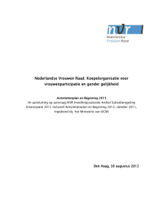 Activiteitenplan 2013 - Nederlandse vrouwenraad