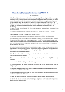 Clausuleblad Variabele Renteclausule (VR1106-A)