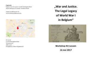 „War and Justice. The Legal Legacy of World War I in Belgium“