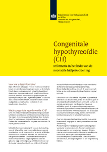 Congenitalehypothyreoïdie(CH), Informatie in het kader van