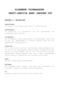 Algemene Voorwaarden - Partyservice Hans Janssen