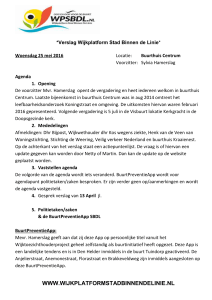 25 mei 2016 verslag WPSBDL - Wijkplatform stad binnen de linie