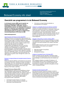 Overzicht programma`s Biobased Economy - Wageningen UR E