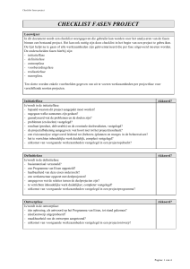checklist fasen project