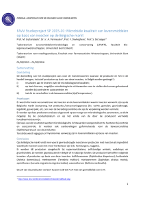 FAVV Studieproject SP 2015‐01: Microbiële kwaliteit van