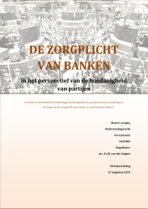 DE ZORGPLICHT VAN BANKEN