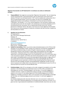 Algemene Voorwaarden van HP Nederland B.V. ten