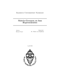 Matrix-Groepen en hun Representaties