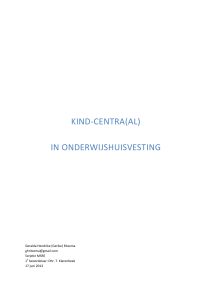 KIND-CENTRA(AL) IN ONDERWIJSHUISVESTING