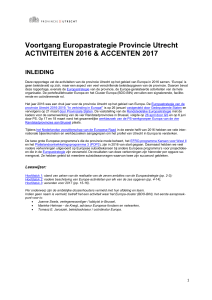 Voortgang Europastrategie 2016 en Accenten 2017