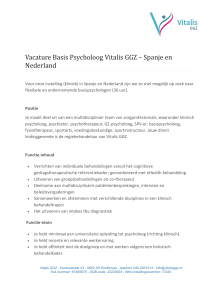 Vacature Basis Psycholoog Vitalis GGZ – Spanje en Nederland