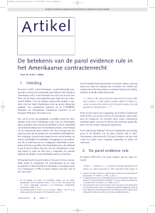 Artikel: De betekenis van de parol evidence rule in het Amerikaans