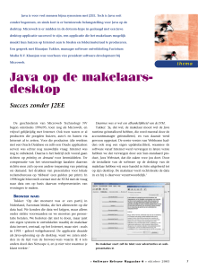 Java op de makelaars- desktop - BI