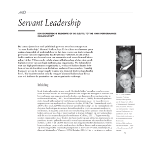 Servant Leadership - Een idealistische filosofie of de sleutel tot de