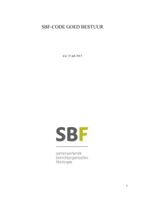 SBF Code Goed Bestuur - Goede Doelen Nederland