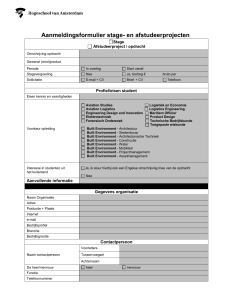 Aanmeldingsformulier stage en afstudeerprojecten