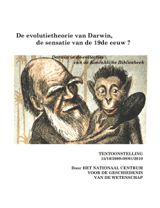 De evolutietheorie van Darwin, de sensatie van de 19de eeuw ?