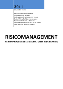 Risicomanagement Concrete acties om een hoger niveau van risk