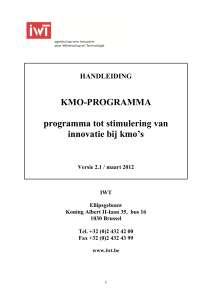 KMO-PROGRAMMA programma tot stimulering van innovatie