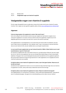 Veelgestelde vragen over vitamine D-suppletie