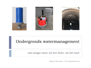 Ondergronds watermanagement - Nationale Watertechnologie Week