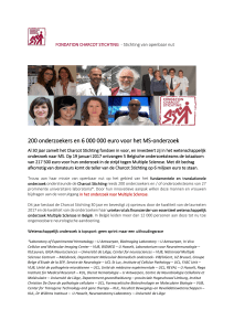 200 onderzoekers en 6 000 000 euro voor het MS