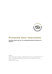 Preventie door interventie - Stichting Lezen en Schrijven