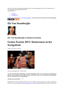 Els Van Steenberghe is theaterrecensent.