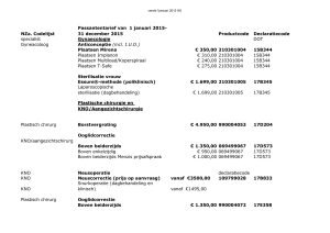 NZa. Codelijst Passantentarief van 1 januari 2015